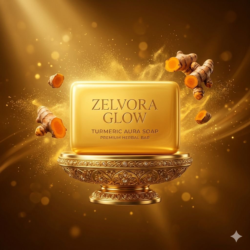 zelvora glow turmeric aura soap.